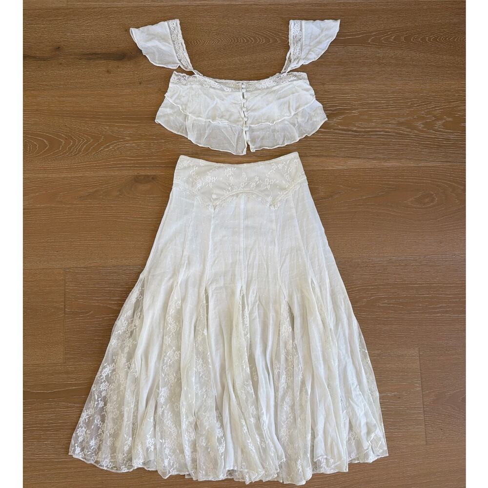 Meshki Top & Skirt Set Skylar Size S White